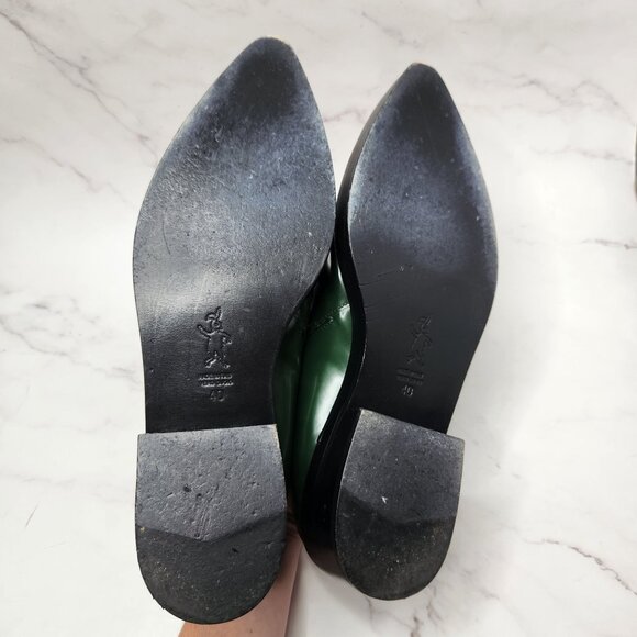 Marni Green Leather Flats with Gold Accents - Picture 7 of 10